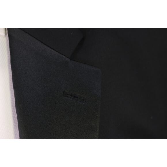 Calvin Klein Black 2-Btn Formal Tuxedo Blazer Jacket Wool 46L - Picture 5 of 8